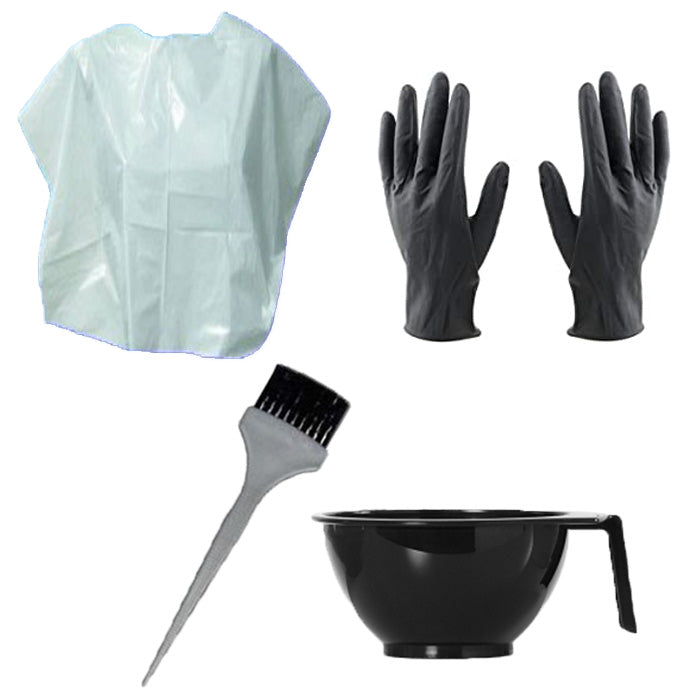 Kit applicazione per tinta capelli ( Ciotola- Pennello colore- Mantellina colore monouso- Guanti)