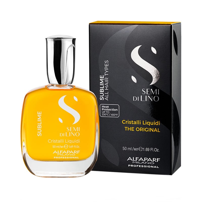 Alfaparf semi di lino sublime cristalli liquidi 50 ml - olio illuminante istantaneo per tutti i tipi di capelli