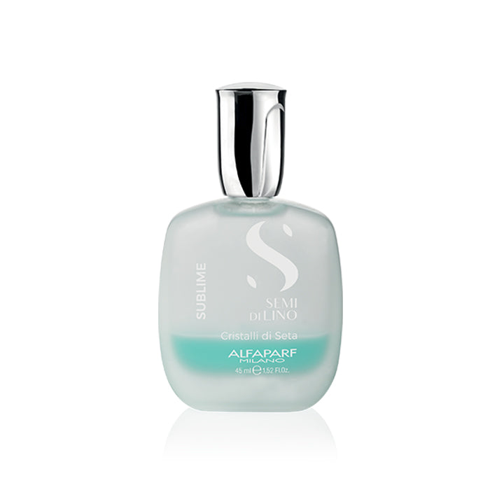 Alfaparf Semi Di Lino Sublime Silk Crystals - a two-phase serum for all hair types. Silky hair.