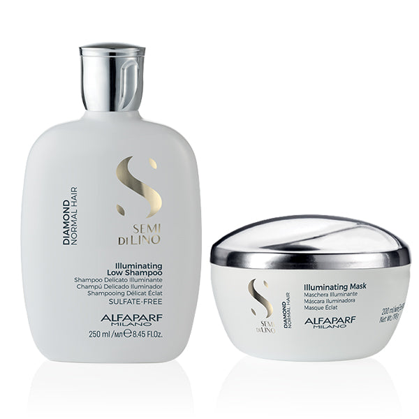 Alfaparf semi di lino diamond shampoo 250 ml e mask 200 ml - capelli idratati e luminosi