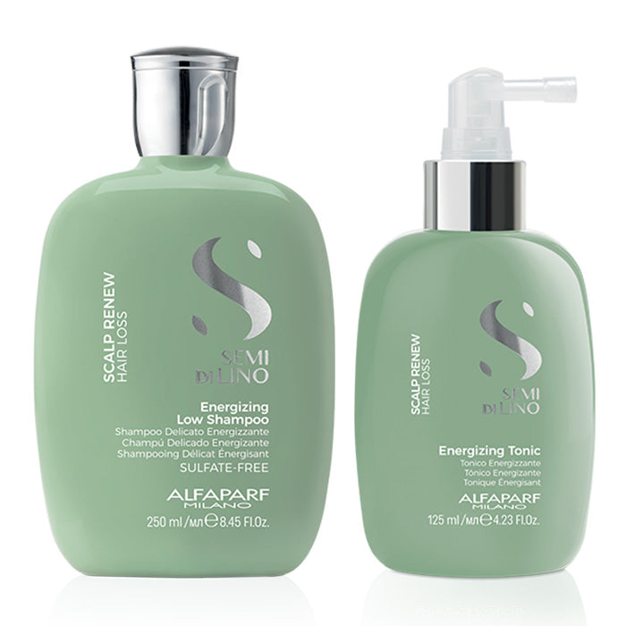 Alfaparf semi di lino scalp renew shampoo energizing 250 ml e tonic 125 ml - trattamento anticaduta