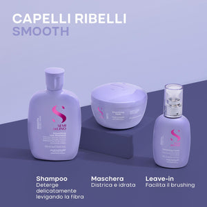 Alfaparf semi di lino smooth holiday kit shampoo smoothing 250 ml-mask 200 ml e cream 125 ml - trattamento anticrespo per capelli da sottili a medi