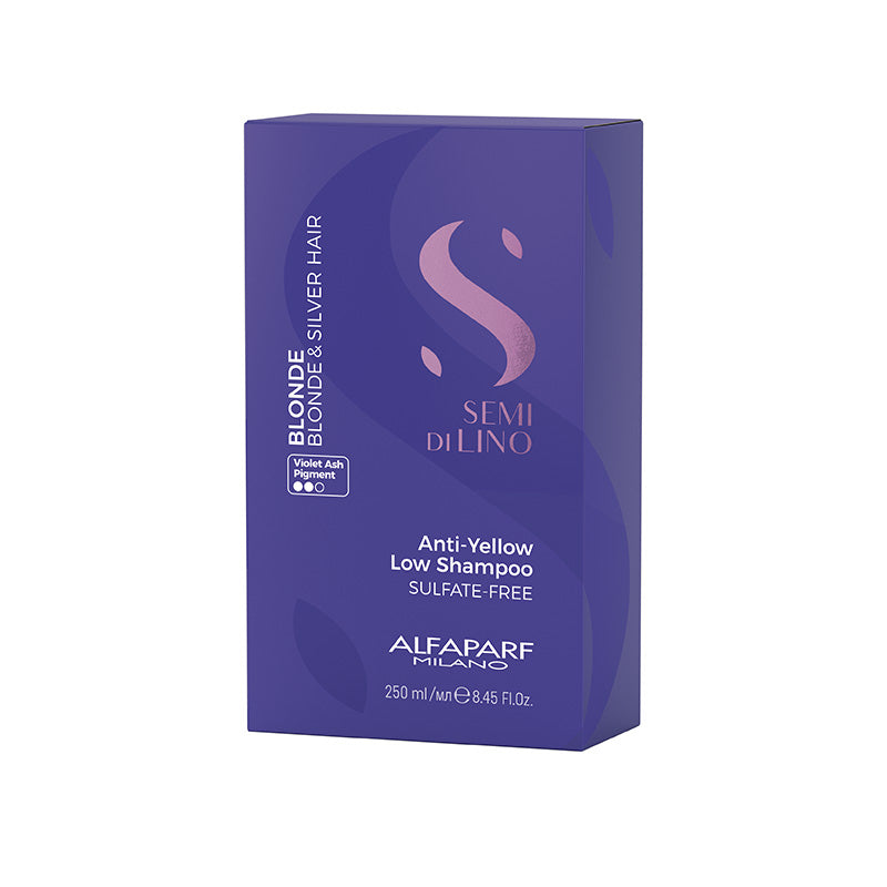 Alfaparf semi di lino blonde anti-yellow low shampoo - neutralizza gli indesiderati riflessi gialli