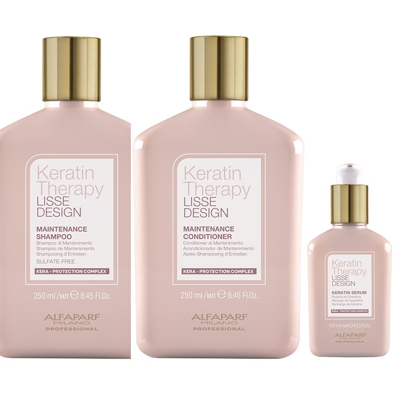 Alfaparf keratin therapy lisse shampoo-conditioner e serum - mantenimento capelli lisci alla cheratina