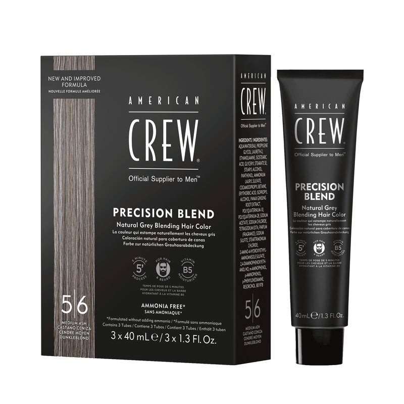 American crew precision blend 5-6 medium ash (castano chiaro) - 3 flaconi x 40 ml / 1.35 Fl.Oz