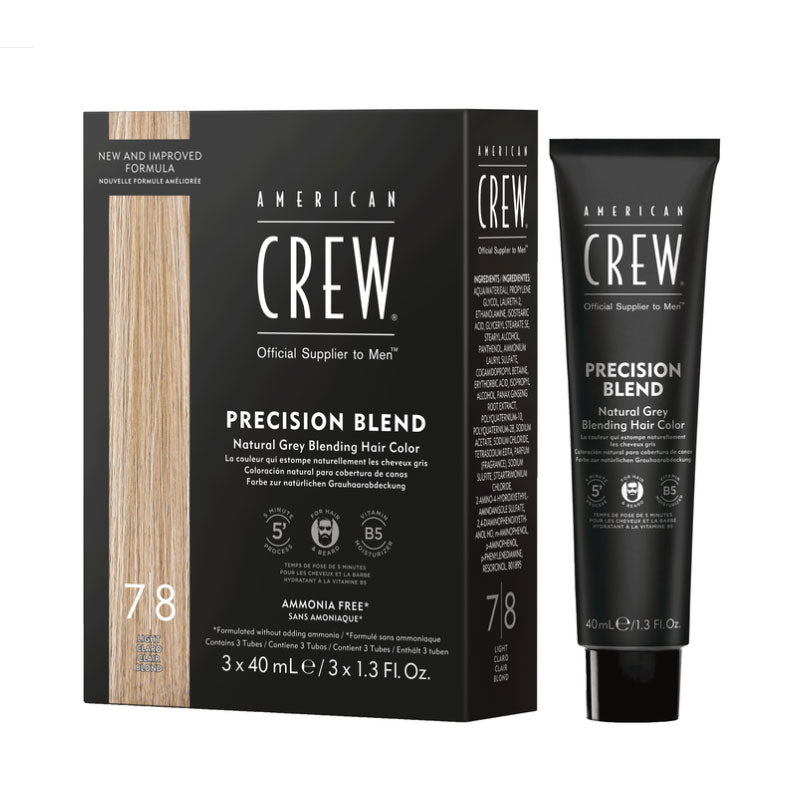 American crew precision blend 7-8 light (biondo chiaro) - 3 flaconi x 40 ml / 1.35 Fl.Oz