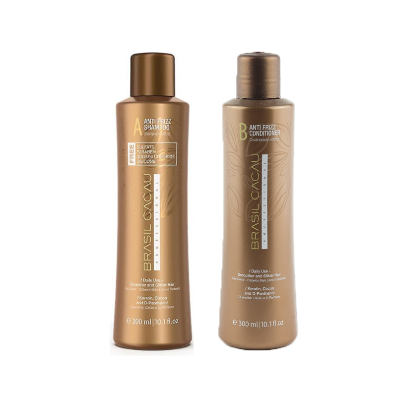Brasil cacau kit anti frizz - shampoo e conditioner alla cheratina