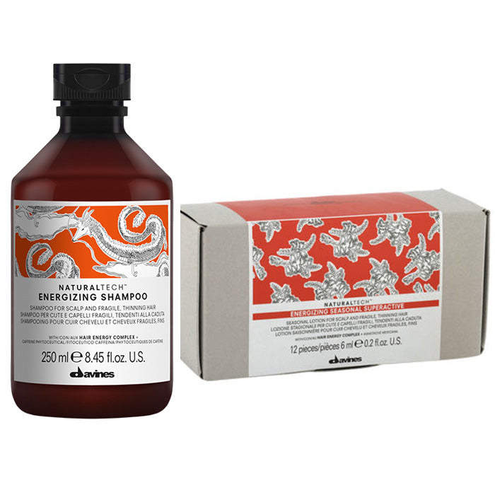 Davines Kit naturaltech anticaduta in fiale - energizing shampoo 250 ml e 12 fiale