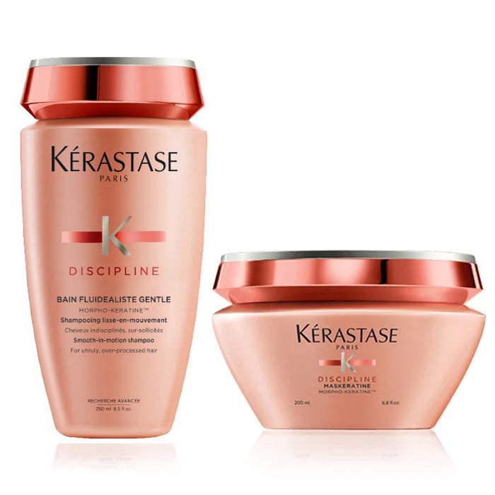 Kerastase Discipline Rituel Cabello Coloreado y Encrespado - Bain Fluidealiste Gentle 250 ml y Maskeratine 200 ml