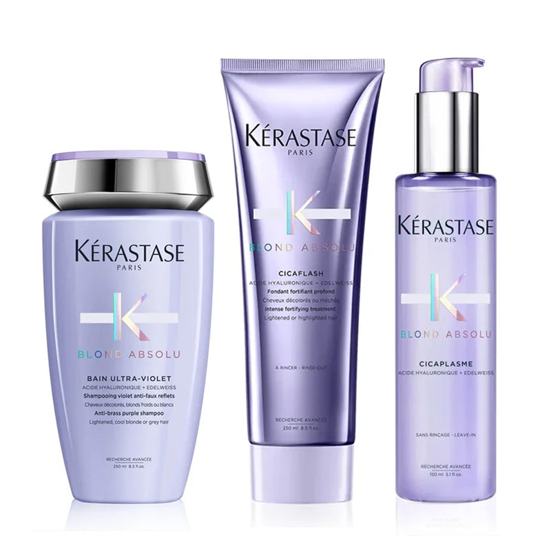 Kerastase blond absolu rituel - bain ultra violet 250 ml - cicaflash 250 ml and cicaplasme 150 ml