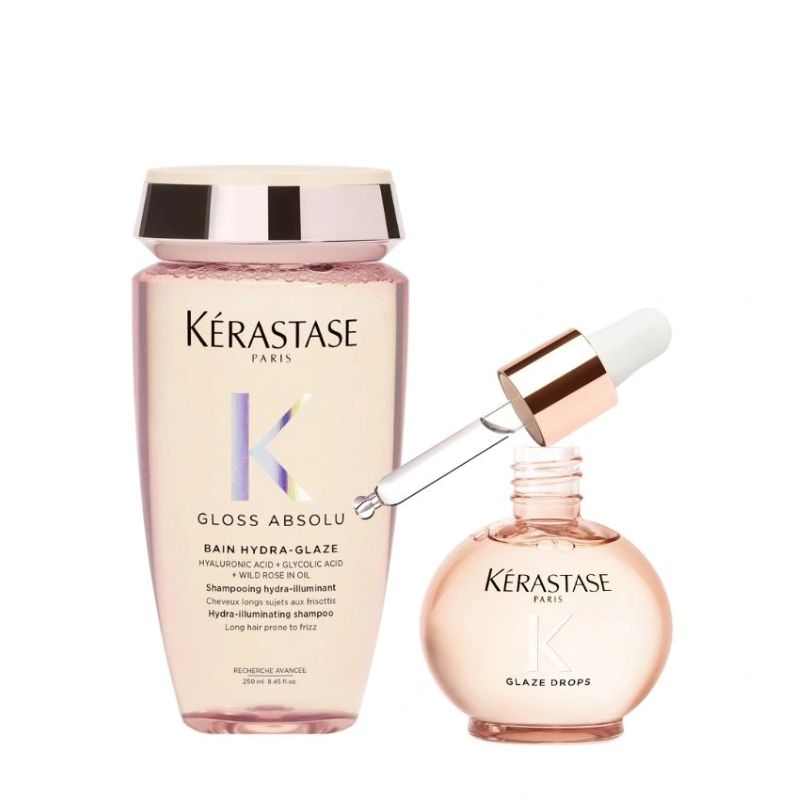 Kerastase - gloss absolu rituel - bain hydra glaze 250 ml - glaze drops 45 ml