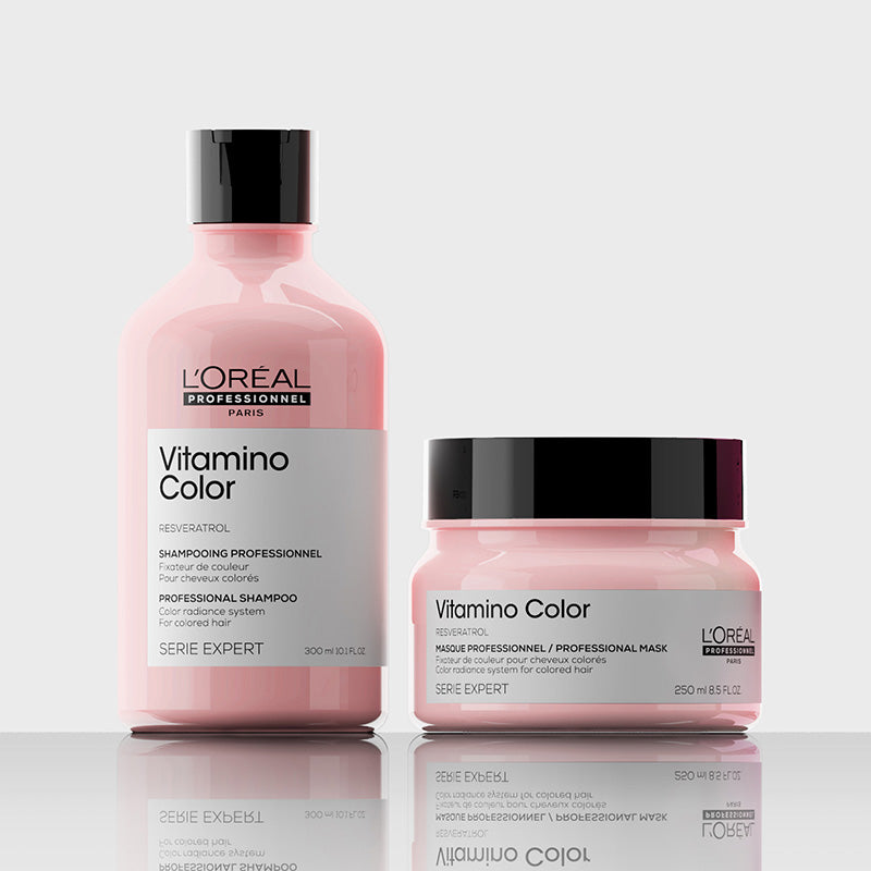 L'oreal serie expert vitamino color kit shampoo 300 ml - mask 250 ml - per capelli colorati. azione anti-sbiadimento del colore