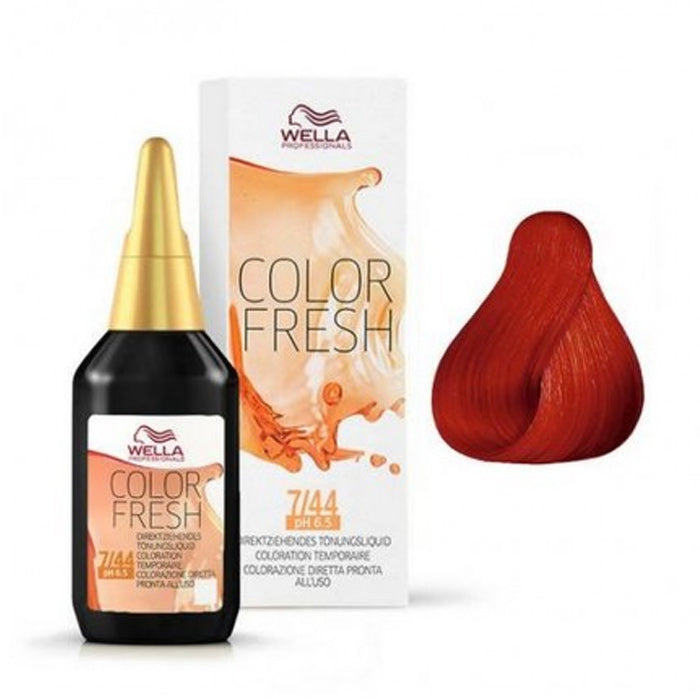 Wella color fresh 7/44 - biondo medio rame intenso 75 ml / 2.55 fl.oz