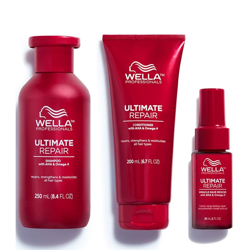 Wella professional ultimate repair shampoo 250 ml - conditioner 200 ml e hair rescue 30 ml