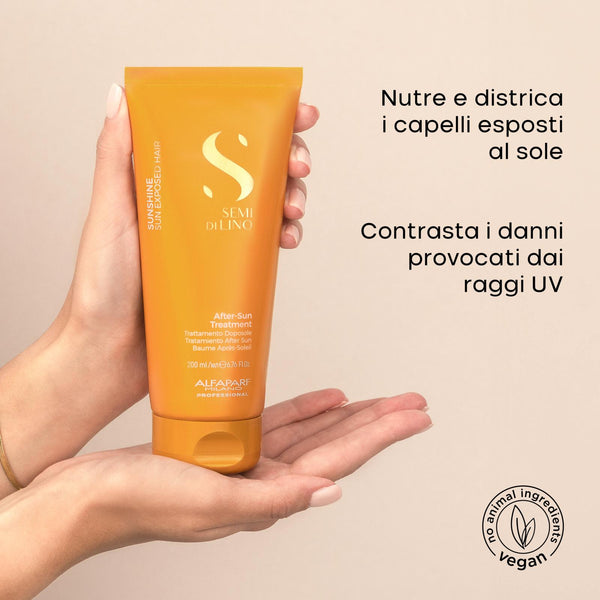 Alfaparf semi di lino sunshine after sun low shampoo 250 ml e sun treatment 200 ml - trattamento capelli doposole