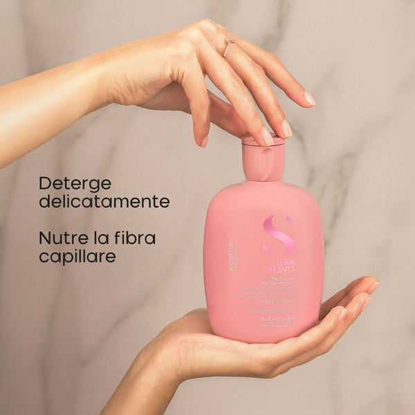 Alfaparf semi di lino moisture shampoo 250 ml e maschera 200 ml - super idratazione per capelli secchi