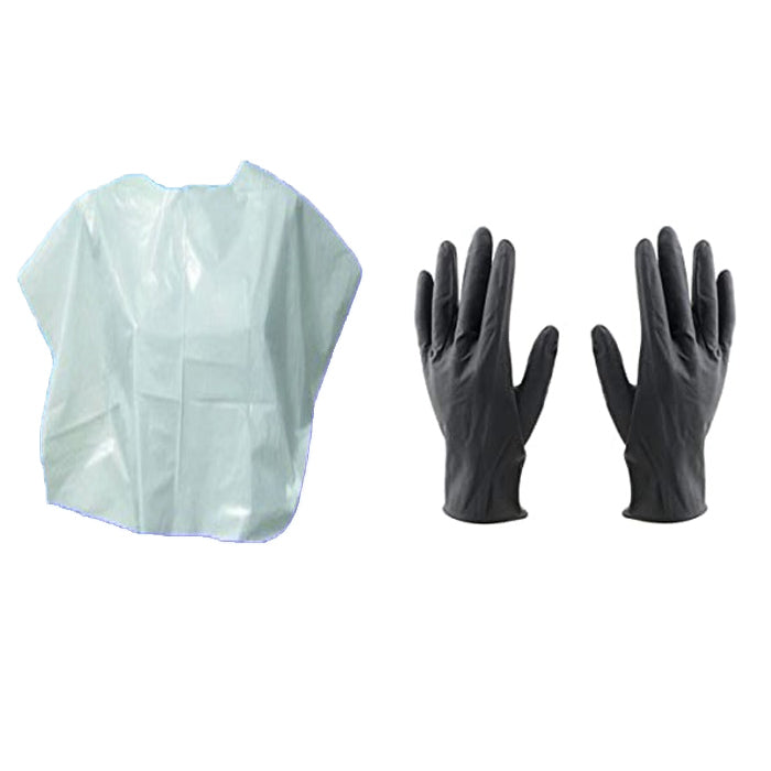 Kit guanti e mantellina colore monouso