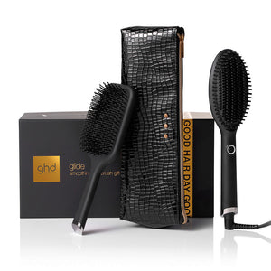 Ghd glide gift set - spazzola lisciante, pochette e spazzola capelli