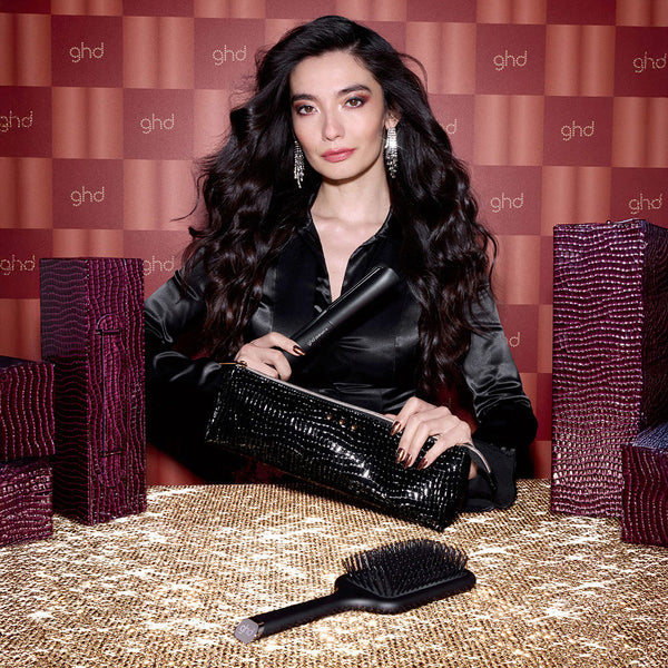 Ghd platinum styler gift set - piastra per capelli media, spazzola e pochette