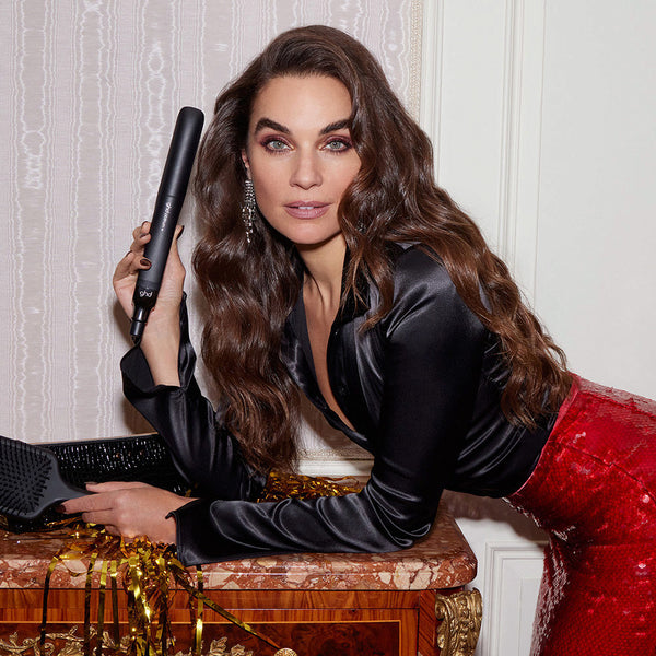 Ghd platinum styler gift set - piastra per capelli media, spazzola e pochette