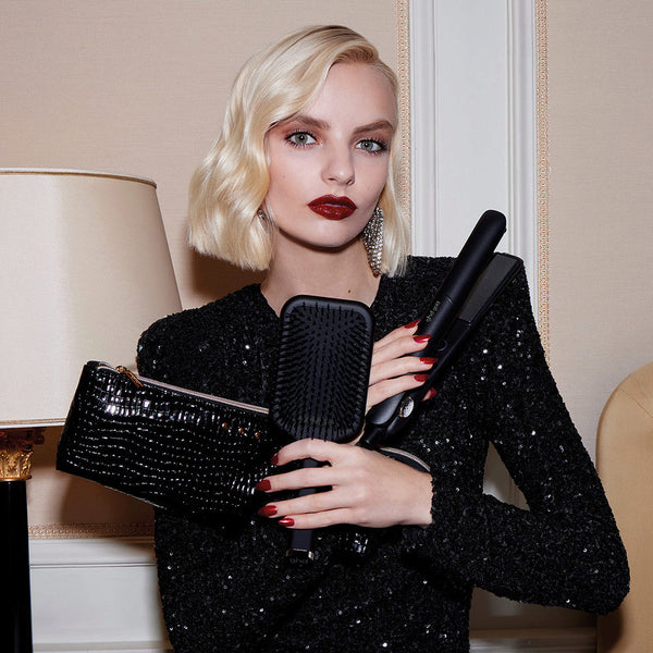 Ghd gold styler gift set - piastra per capelli media, spazzola e pochette