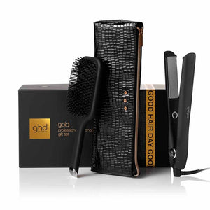 Ghd gold styler gift set - piastra per capelli media, spazzola e pochette