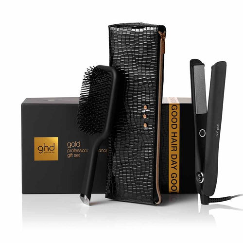 Ghd gold styler gift set - piastra per capelli media, spazzola e pochette