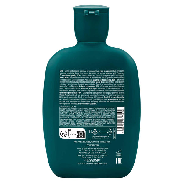 Alfaparf semi di lino reparative shampoo low - shampoo ristrutturante per capelli danneggiati e sfibrati
