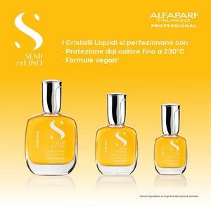Alfaparf semi di lino sublime cristalli liquidi 15 ml - olio illuminante istantaneo per tutti i tipi di capelli