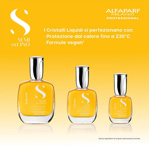 Alfaparf semi di lino sublime cristalli liquidi 50 ml - olio illuminante istantaneo per tutti i tipi di capelli