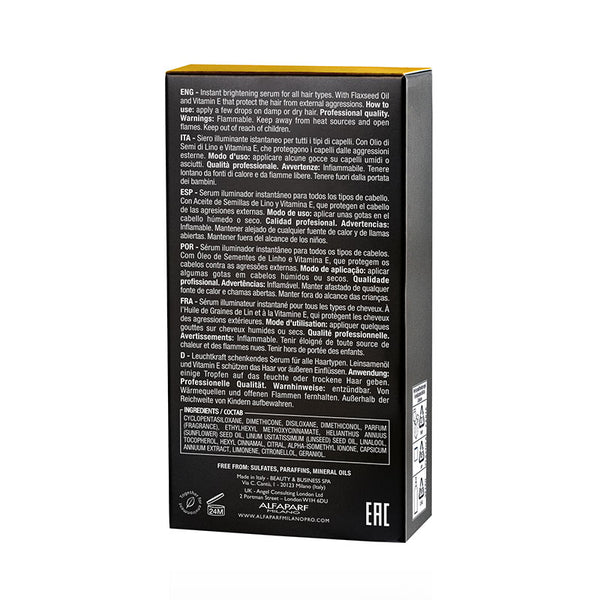 Alfaparf semi di lino sublime cristalli liquidi 30 ml - olio illuminante istantaneo per tutti i tipi di capelli