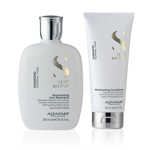 Alfaparf semi di lino diamond shampoo 250 ml e conditioner 200 ml - capelli morbidi e luminosi