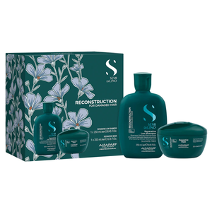 Alfaparf semi di lino reconstruction shampoo 250 ml e maschera 200 ml - nutrimento per capelli danneggiati