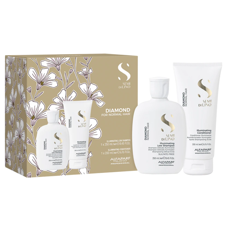 Alfaparf semi di lino diamond shampoo 250 ml e conditioner 200 ml - capelli morbidi e luminosi