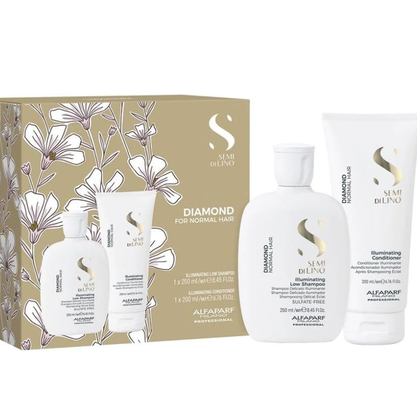 Alfaparf semi di lino diamond shampoo 250 ml e conditioner 200 ml - capelli morbidi e luminosi