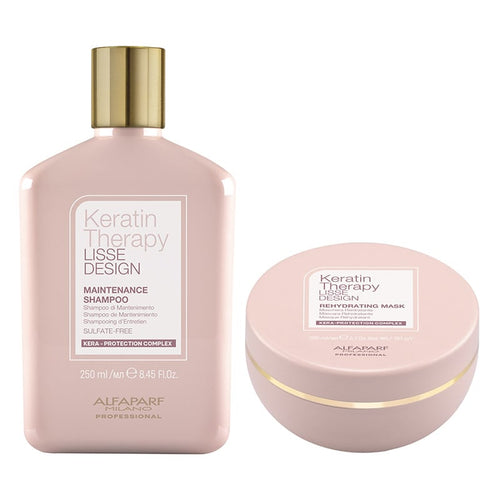 Alfaparf Keratin Therapy Smooth Shampoo and Mask - Maintaining Smooth Hair with Keratin
