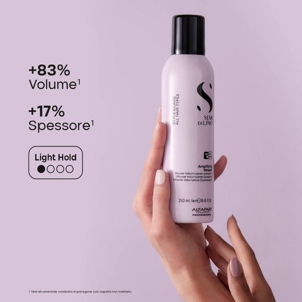 Alfaparf semi di lino style e care amplifying mousse - mousse per capelli fini e assottigliati.