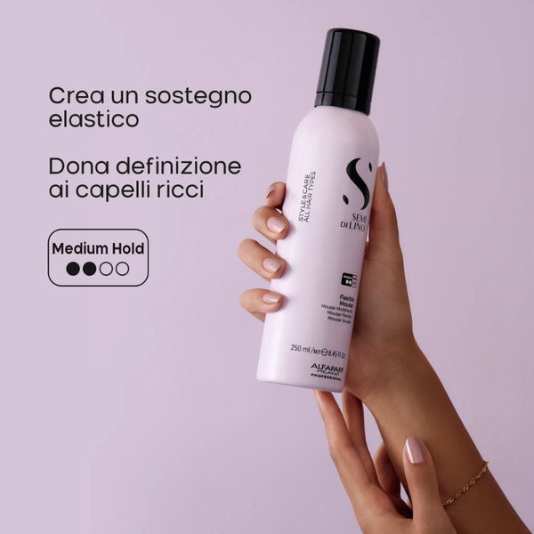 Alfaparf semi di lino style e care flexible mousse - muosse modellante per tutti i tipi di capelli