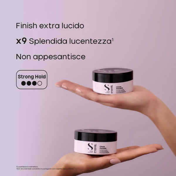 Alfaparf semi di lino style e care glossy pomade - pomata in cera, per look estremamente brillanti. Tenuta forte