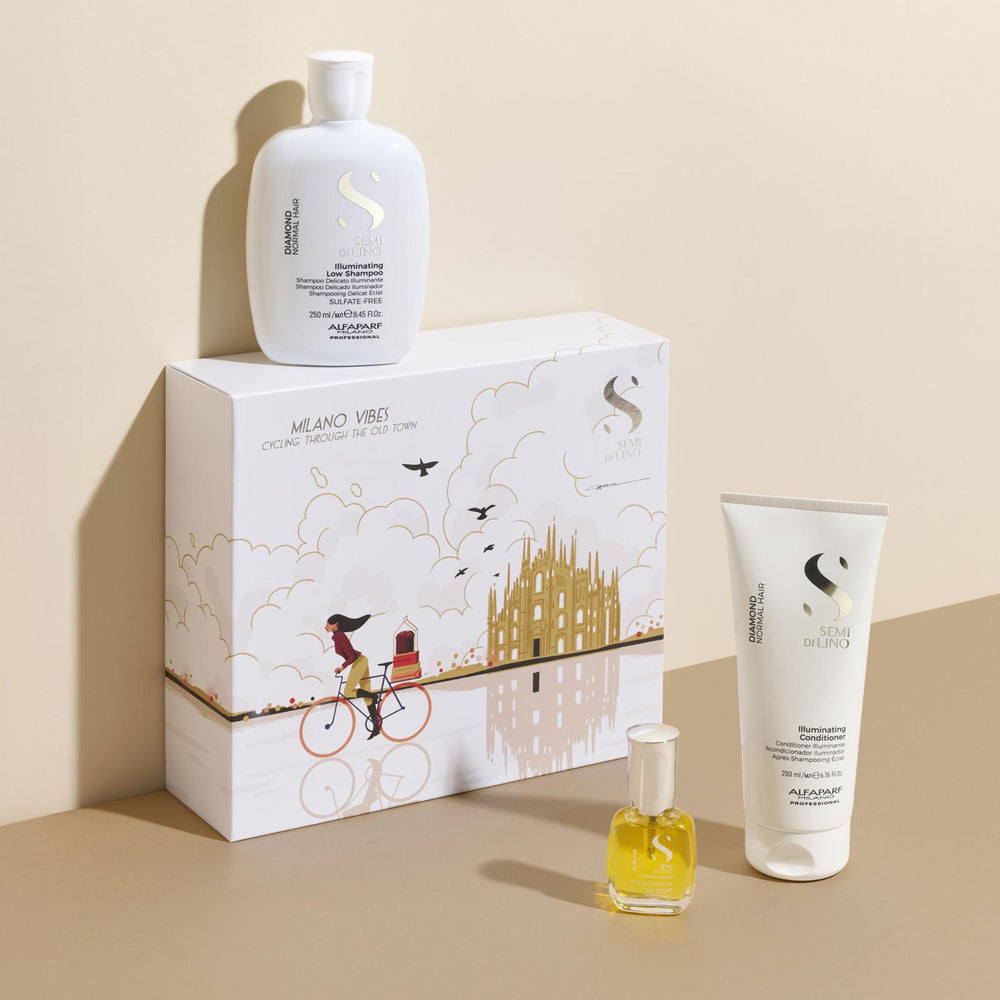 Alfaparf Semi Di Lino Diamond Shampoo 250 ml and Mask 200 ml - Hydrated and shiny hair