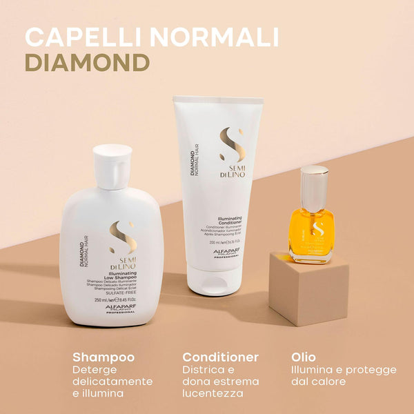 Alfaparf semi di lino diamond holiday kit shampoo 250 ml-conditioner 200 ml e cristalli 15 ml - estrema brillantezza