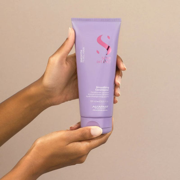 Alfaparf semi di lino smooth kit shampoo smoothing 250 ml-conditioner 200 ml - trattamento anticrespo per capelli da sottili a medi