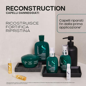 Alfaparf semi di lino Duo Kit reconstruction shampoo 250 ml e maschera 200 ml - nutrimento per capelli danneggiati