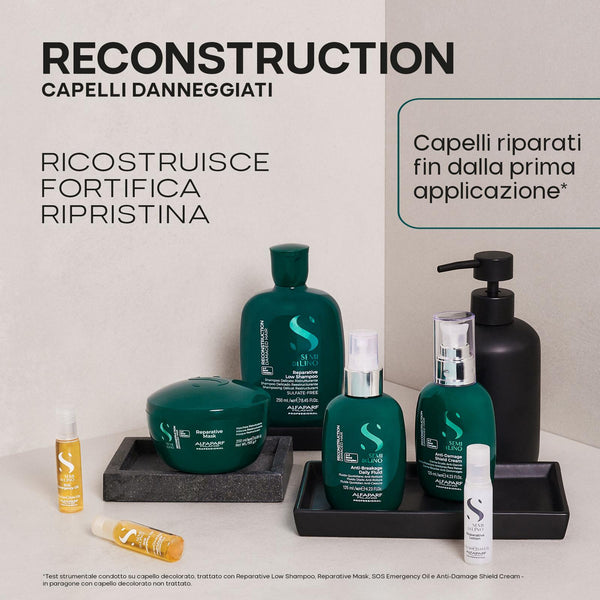Alfaparf semi di lino Duo Kit reconstruction shampoo 250 ml e maschera 200 ml - nutrimento per capelli danneggiati