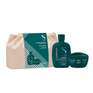 Alfaparf semi di lino Duo Kit reconstruction shampoo 250 ml e maschera 200 ml - nutrimento per capelli danneggiati