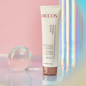 Becos white prisma crema mousse detergente illuminante