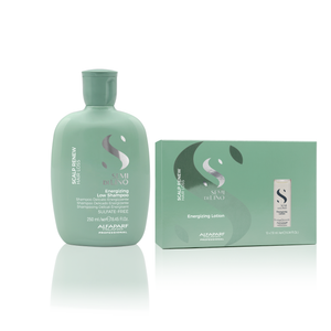 Alfaparf semi di lino scalp renew shampoo energizing 250 ml e lozione 12 fiale x 10 ml - trattamento anticaduta