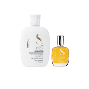 Alfaparf semi di lino diamond shampoo 250 ml e cristalli liquidi 50 ml - capelli luminosi e brillanti