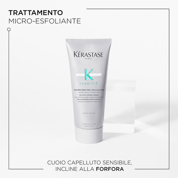 Kerastase symbiose micro peeling cellulaire - trattamento micro-esfoliante per cute sensibile, incline alla forfora