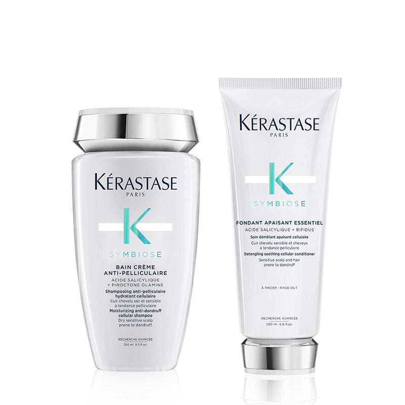 Kerastase symbiose rituel - bain creme 250 ml - fondant apaisant 200 ml - trattamento antiforfora per cuoio capelluto secco